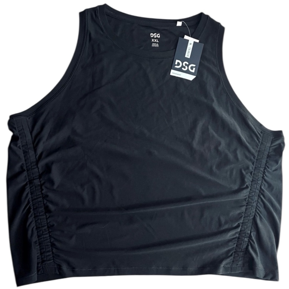 DSG Women’s‎ Movement Tank Top, no string cinch sides, Black, Size XXL, NWT